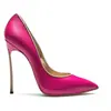 Sapatos de moda europeus e americanos transfronteiriços bico fino boca rasa salto metálico sapatos femininos odeiam alto suprimento de comércio exterior sapatos AliExpress