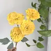 4 Rosas Artificiais com Bordas Queimadas para Decoração de Casamento, Decoração de Hotel e Casa, Arranjo Floral, Rosas Vintage na Cor Café de Outono