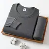 Ropa interior térmica 100% algodón puro para hombres y mujeres, capa base delgada, suéter 100% algodón, conjunto de top y pantalón de otoño, Supermercado