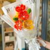 Buquê de palitos torcidos feito à mão DIY flores enviar Dia das Mães Dia dos Namorados presente de feriado saco de material de papoula