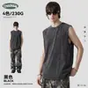 Chal Deportivo sin Mangas de Ajuste Holgado de High Street para Hombre, Secado Rápido, Absorbe la Humedad, Teñido con Cera, Borde Deshilachado, 100% Algodón para Hombre