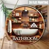 Letrero de Madera Colgante Estilo Country Americano Impresión Plana 2D Escena de Baño Letrero Decorativo Venta Caliente Transfronteriza Amazon Al por Mayor