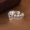 Anillo de plata S925 con diseño de ciervo dorado, estilo punk antiguo, estilo hip hop rock, con apertura de calavera para hombre y mujer.