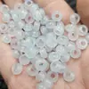 Cuentas de ábaco de jade de agujero grande color azul océano, cuentas de jade sueltas, anillos redondos color azul hielo, anillos para colgar, separadores, cuentas separadoras, accesorios para joyería