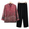 Vestido de Abuela Otoño Nuevo Guofeng Abrigo Madre de Mediana Edad y Mayor Blusa con Cuello de Flores Vestido de Otoño para Mujer Cárdigan Mujer