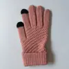 Luvas de Tela Sensível ao Toque Inverno Homens e Mulheres Casal Forradas com Lã Engrossadas Lã Antiderrapantes Para Ciclismo Dedo à Prova de Frio Tricotadas Luvas Quentes