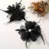 Super Hada Atmósfera Sensación Organza Pluma Perla Flor DIY Hecho a Mano Versátil Pin Broche Tocados Accesorios de Ropa