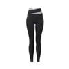 Conjunto de Yoga con Bloques de Color y Costuras para Mujer Manga Larga con Almohadillas en el Pecho Pantalones de Yoga de Cintura Alta Cubre Imperfecciones Muestra Piernas Delgadas Conjunto Deportivo de Fitness