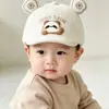 Boina legal estilo de rua para bebê, boné infantil virado para frente, novo chapéu fofo de urso de desenho animado