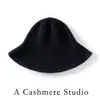 Gorro de Pescador Tejido 100% Cachemira Pura para Mujer 2026 Otoño Invierno Estilo Coreano Sencillo Adelgazante para la Cara Cálido Gorro de Cubo