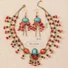 Estilo étnico exótico tocado cadena de frente collar bohemio antiguo retrato de viaje de Yunnan Lijiang colgante de cejas accesorios para el cabello