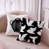 Cojines Decorativos para Sofá con un Toque de Lujo, Estilo Vintage Wabi-Sabi, Cojines Minimalistas en Blanco y Negro, Jarrón de Plantas, Cojines Geométricos para Mesita de Noche, Venta al por Mayor