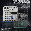 Mixer Pequeno de 4 Canais com Efeitos DSP, Reverb, Bluetooth, Canto ao Ar Livre, Mixer de Gravação para Microfone Sem Fio Um-Para-Dois