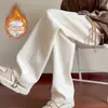 Pantalones Casuales de Pana para Hombre Otoño e Invierno 2025, Forrados de Polar y Engrosados, Pantalones Deportivos Sueltos Estilo Americano, Pantalones Casuales de Trabajo