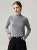 Nuevo Suéter 100% Cachemir Puro para Mujer Cuello Semi Alto Adelgazante de Moda Tejido para Otoño/Invierno Capa Base Versátil