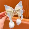 Acessórios de Cabelo para Meninas 2025 Novo Super Fada Tulipa Borboleta Prato Artefato Grampo de Cabelo Presilha de Rabo de Cavalo na Parte de Trás da Cabeça Princesa