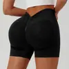 Pantalones Cortos Deportivos de Yoga Europeos y Americanos sin Costuras Transfronterizos, Pantalones Deportivos Elevadores de Glúteos Color Durazno, Pantalones Cortos de Fitness Controladores de Abdomen, Pantalones Cortos de Tres Cuartos para Mujer