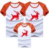 Atacado Novas Camisetas de Algodão de Verão com Manga Curta de Veado para Pais e Filhos, Roupas Infantis Raglan Combinando para Família, Dropshipping Disponível