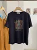 KEKEZOON linda camiseta de dibujos animados de anime con estampado, cuello redondo, manga corta para mujer, principios de otoño, estilo coreano, top con hombro derecho, moderno 9047