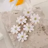 Aretes de Margarita de Rafia Transfronterizos, Aretes Florales Dulces y Delicados Tejidos a Mano, Aretes Estilo Vacaciones en la Playa