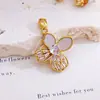 Acessórios para Joias DIY Pingente de Colar Borboleta Dinâmica Zircônia Micro-Incrustada Banho de Ouro 18K Color-Preserving Acessórios para Colar Pulseira