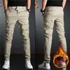 Calças Jogger Cargo Masculinas Casuais Diárias para Uso Externo, Caminhada, Escalada, Pesca, Slim Fit, Tecido de Seda Gelada, Roupa de Trabalho, Calças de Marca