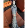Calças de hip-hop de alta qualidade europeias e americanas, marca da moda, estilosas e descoladas, jeans masculinos com estampa jacquard completa, levemente flare, calças retas que emagrecem