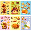 Gran Venta 6 Hojas/Paquete Rompecabezas de Pavo Pegatinas Cambia-Caras Acción de Gracias Anime Dibujos Animados Collage Venta Caliente Transfronteriza Cosecha de Otoño