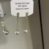 Pendientes de Borla de Perla Incrustados con Diamantes, Elegantes y Exquisitos, para Mujer, Simples y Elegantes, Pendientes de Gama Alta, Accesorios de Pendientes de Estilo Popular en Internet