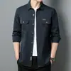 Camisa nueva de manga larga para hombre, versátil, casual, elegante, talla grande, camisa de trabajo, chaqueta fina de primavera y otoño, top con cuello
