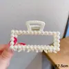 Pinza de Tiburón Acrílica Marrón Grande Estilo Coreano de Verano Pinza Cuadrada Pasador Elegante para la Parte Trasera de la Cabeza Pasador de Gama Alta