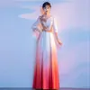 Vestido de Performance de Coro Novo Estilo para Mulheres, Vestido Longo para Provas de Arte Estudantis, Vestido Vermelho de Apresentador Adulto para Canto e Recitação de Poesia, Vestido de Noite Céu Estrelado