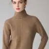 Nuevo Suéter de Cachemir de Cuello Alto Holgado para Mujer, Holgado y Adelgazante, Suéter de Punto Básico de Color Sólido, Suéter de Punto Suave y Esponjoso