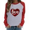 2021 novo outono feminino Raglan manga comprida LOVE carta print tamanho europeu mulheres Dia dos Namorados top