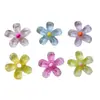 Accesorios de Resina Materiales para Manualidades Hebillas de Zapatos Parches para Sombreros Parches de Pegamento Cremoso Cubiertas de Paja Transparentes Flores con Purpurina Fina Tamaño Pequeño