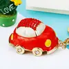 Lindo Llavero de Mariquita con Pedrería para Coche Colgante de Bolso Estilo Coreano para Mujer Llavero de Metal Regalo Transfronterizo
