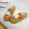Lindas Chanclas Casuales de Dibujos Animados para Niñas Birkenstock Otoño e Invierno Shirley Rose Retro Calzado de Exterior Planos Chanclas de Punta Media
