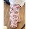 Pijama de primavera y otoño, conjunto de pantalones de manga larga de algodón puro tipo nube, diseño lindo de pollo con agujeros en la nariz estilo niña, delgado y holgado para el verano, para usar como prenda exterior
