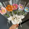 Venta al por mayor de Productos de Rosa Hechos a Mano, Tejido de Amapolas con Palo Retorcido, Regalos para el Día de Qixi, Día de la Madre, Día del Maestro