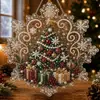 Nuevo colgante de pintura de diamantes de copo de nieve navideño transfronterizo, colgante de decoración DIY hecho a mano para puerta y pared para padres e hijos para Amazon