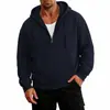 Moletom com capuz esportivo estilo americano para comércio exterior transfronteiriço, forrado com fleece, cardigã casual de corte solto, jaqueta moletom com capuz, estilo combinando para casais