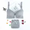 Conjunto de Sujetador Push-Up Pequeño de Encaje a Cuadros Fino Anti-Flacidez para Estudiantes de Preparatoria y Universidad