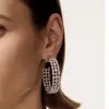 Nuevos Pendientes Franceses Huecos Chapados en Oro de Latón, Personalizados y Versátiles, Pendientes de Aguja de Plata, Pendientes de Gama Alta