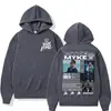 Sudadera con Capucha de Portada de Álbum del Rapero Myke Towers Ropa para Hombre y Mujer Hip-Hop Street Retro con Capucha Otoño e Invierno