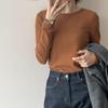 Foto Real de Capa Base Térmica de Doble Cara para Mujer, Otoño e Invierno 2023, Manga Larga con Forro Polar Grueso Estilo Coreano Top Blanco