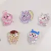 Lentejuelas Transparentes con Bordes Cortados, Lindos Accesorios de Resina de Dibujos Animados, Accesorios para Joyería DIY, Accesorios de Pegamento de Crema para Fundas de Teléfono