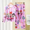 Amazon 2025 Novo Pijama Infantil Meninas Primavera e Outono Manga Longa Crianças Meninas Meninos Crianças Médias e Grandes Roupas de Casa de Outono