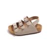 Sandálias Infantis 2026 Verão Novo Estilo Sapatos Planos de Praia para Meninas Romanos Antiderrapantes com Dedos Abertos Sapatos Birkenstock de Sola Grossa