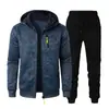 Nuevo Conjunto de Suéter con Capucha y Chaqueta de Punto Jacquard para Hombre, Deportivo, Fitness, Ocio