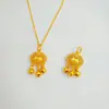 Tienda de Oro Mismo Estilo Hueco Fortuna Pequeño Candado Colgante Color Dorado Bebé Inteligente e Inocente Vibrante Pequeño Candado Colgante Collar